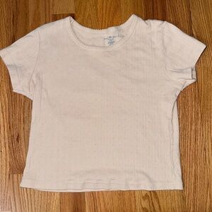 Cream Brandy Melville PJ short sleeve top